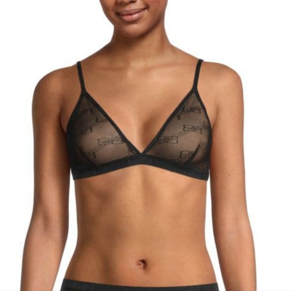 BB2. NWT BALENCIAGA MONOGRAM TULLE TRIANGLE BRA